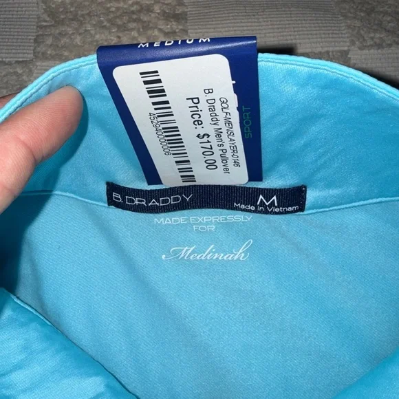 NWT B. Draddy Men’s Blair Half Zip Medina size M